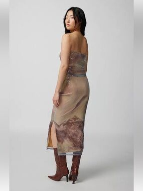 Urban Outfitters Pearl Sequin Tube Top and Midi Skirt Set.